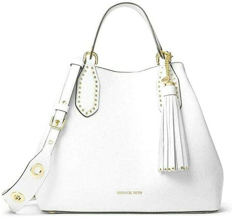 brooklyn large satchel michael kors|michael kors manhattan optic white.